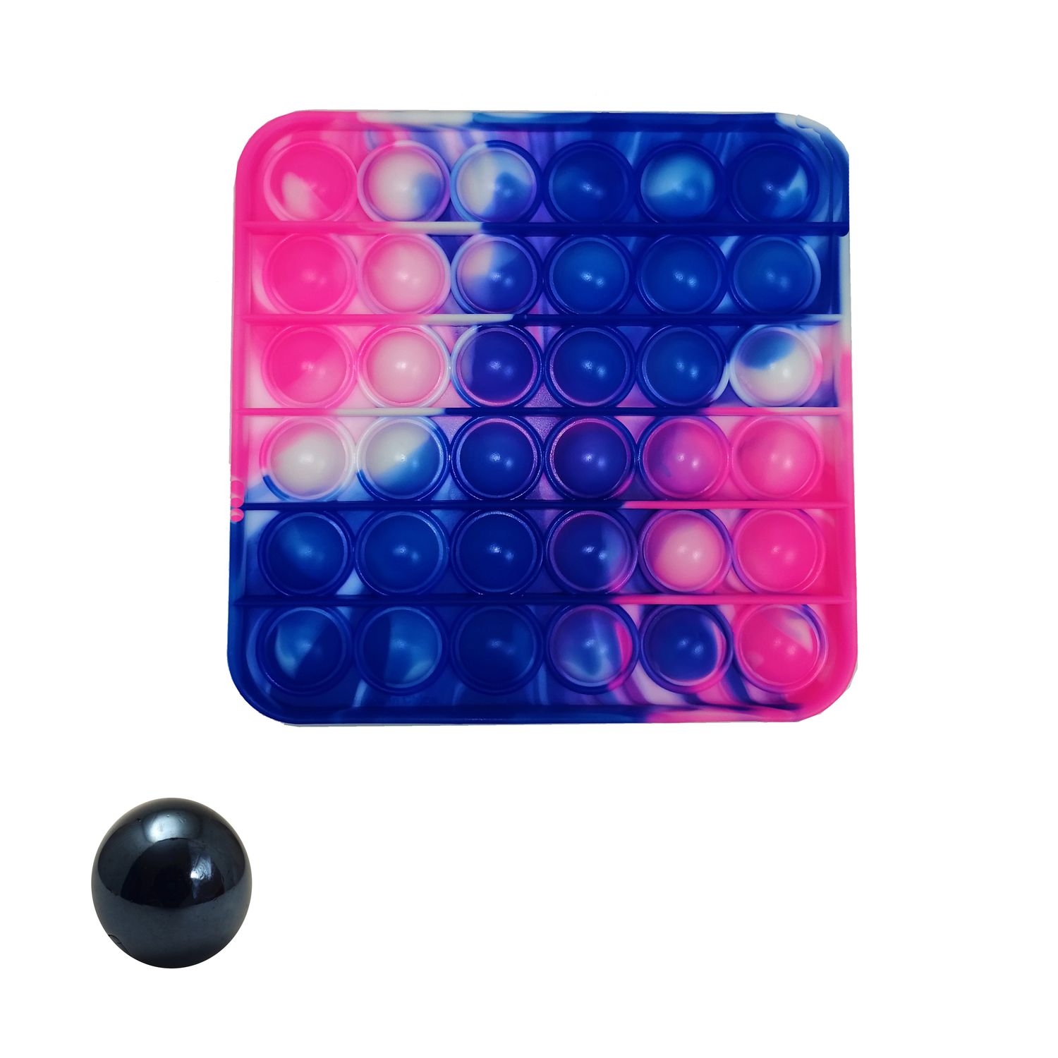 Jucarie antistres, Pop it, silicon, patrat, 13 cm, albastru fotografia produsului