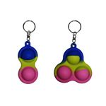 Set jucarii antistres, Pop it, breloc, silicon, 8 cm, tricolor fotografia produsului