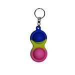 Jucarie antistres, Pop it, tip breloc, silicon, 8 cm, tricolor fotografia produsului