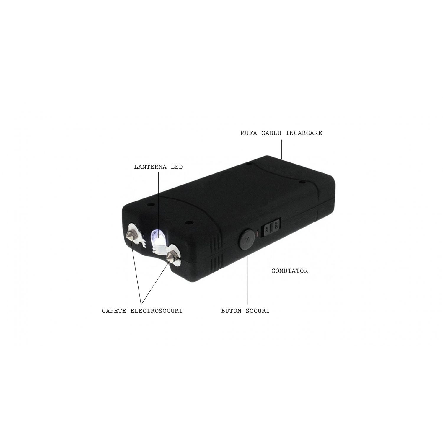 Mini electrosoc cu lanterna, 800 T fotografia produsului View 5 L