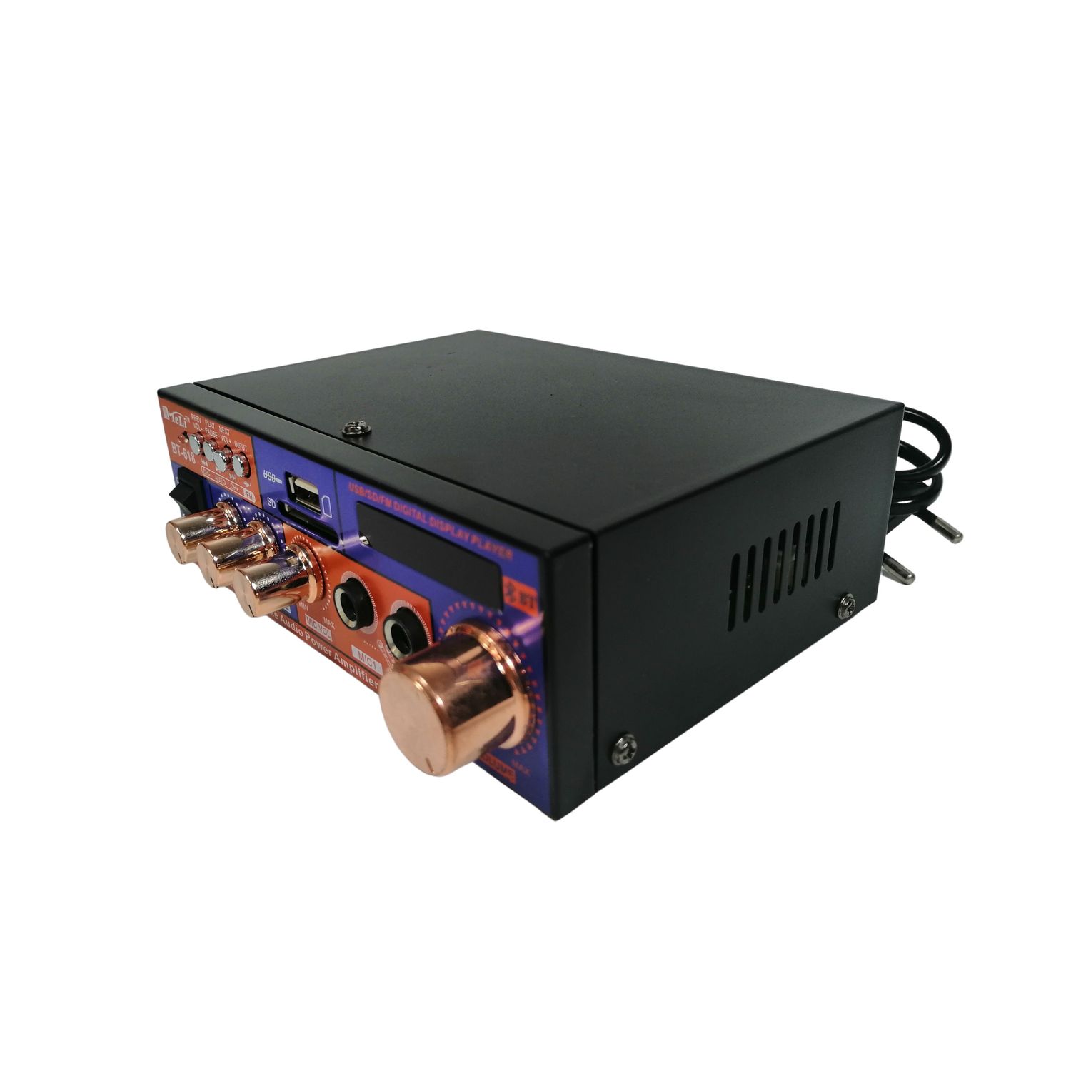 Amplificator digital, tip Statie, 2x20 W, Bluetooth, telecomanda, intrari USB, SD CARD, microfon fotografia produsului View 5 L