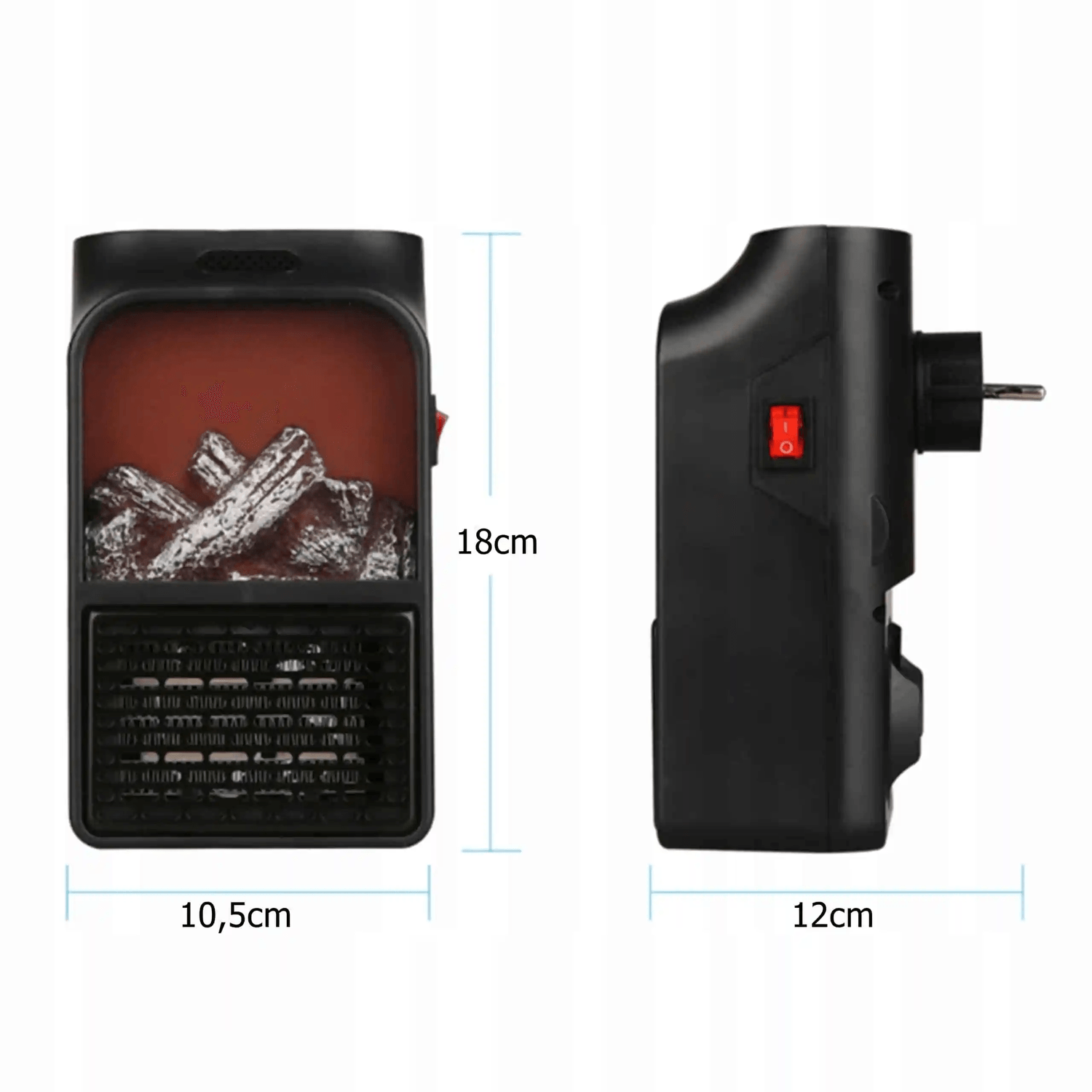Mini radiator portabil IdeallStore&reg;, 900 W, telecomanda inclusa, negru fotografia produsului View 9 L