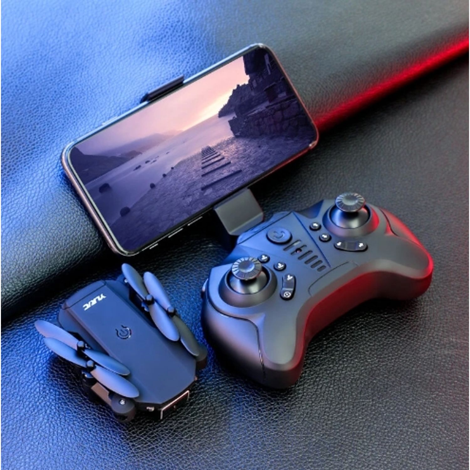 Drona micro pliabila, camera 720p, wi-fi, 2.4 gHz, neagra fotografia produsului View 5 L