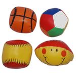 Set 4 mingi de copii IdeallStore&reg;, spuma poliuretanica, 140 g, multicolor fotografia produsului