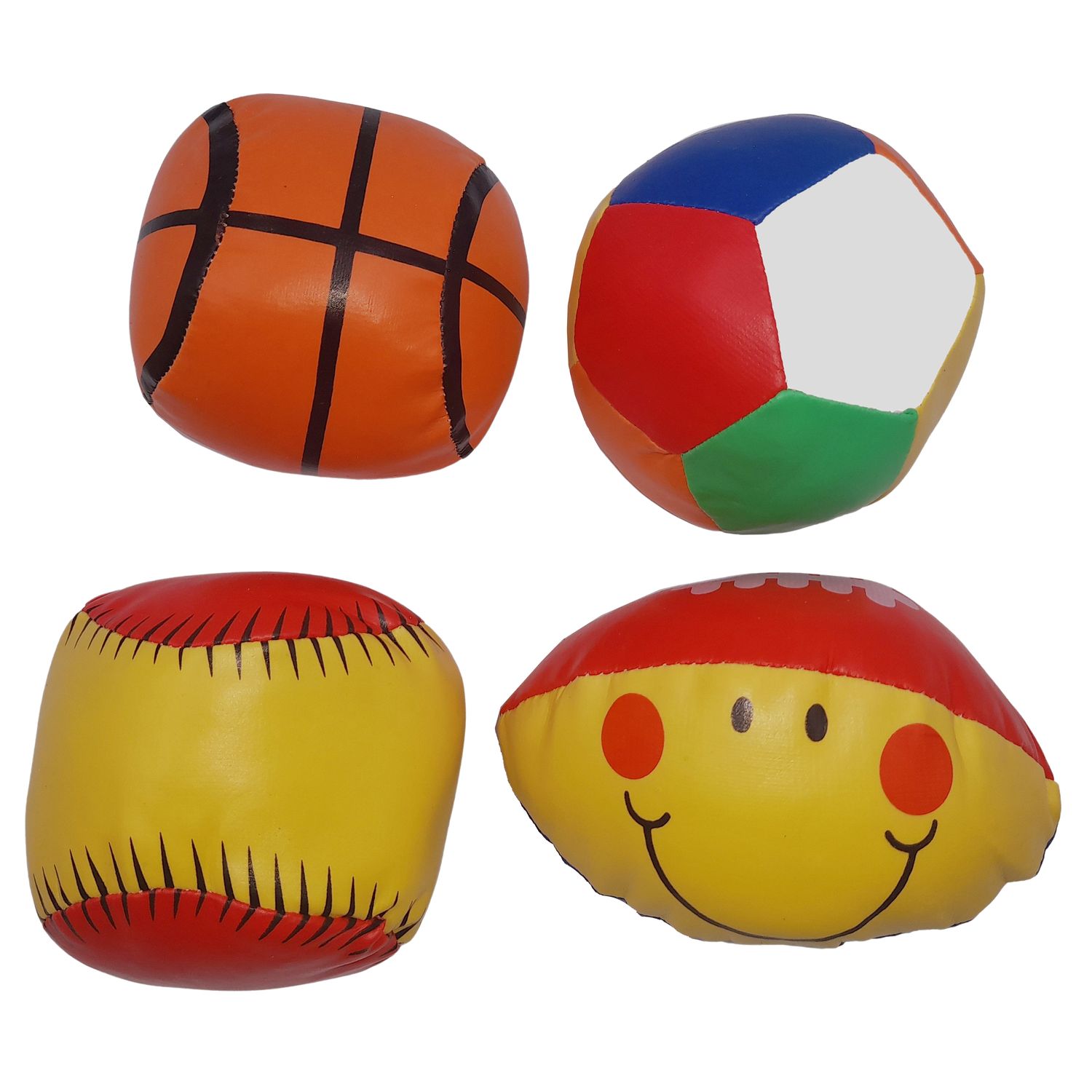 Set 4 mingi de copii IdeallStore&reg;, spuma poliuretanica, 140 g, multicolor fotografia produsului
