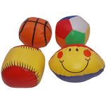 Set 4 mingi de copii IdeallStore&reg;, spuma poliuretanica, 140 g, multicolor fotografia produsului View 2 S