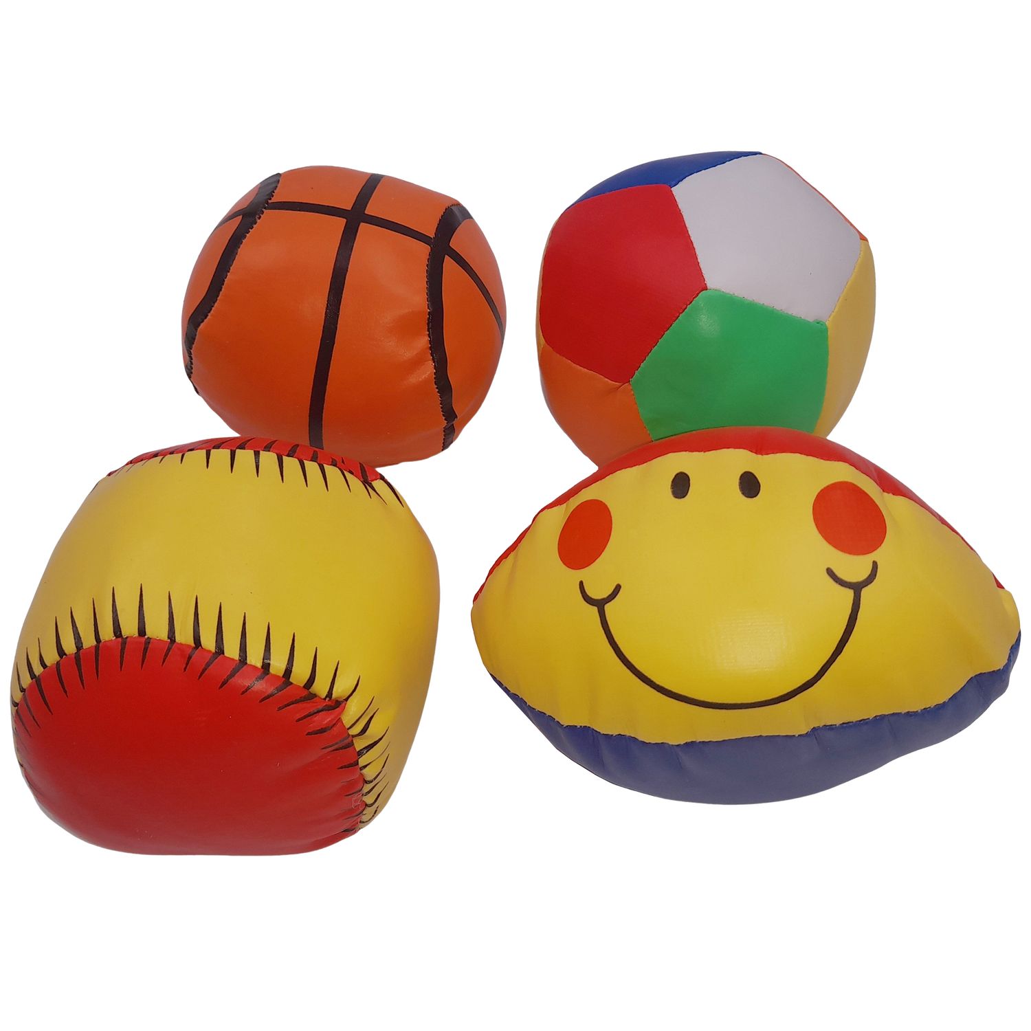 Set 4 mingi de copii IdeallStore&reg;, spuma poliuretanica, 140 g, multicolor fotografia produsului View 2 L