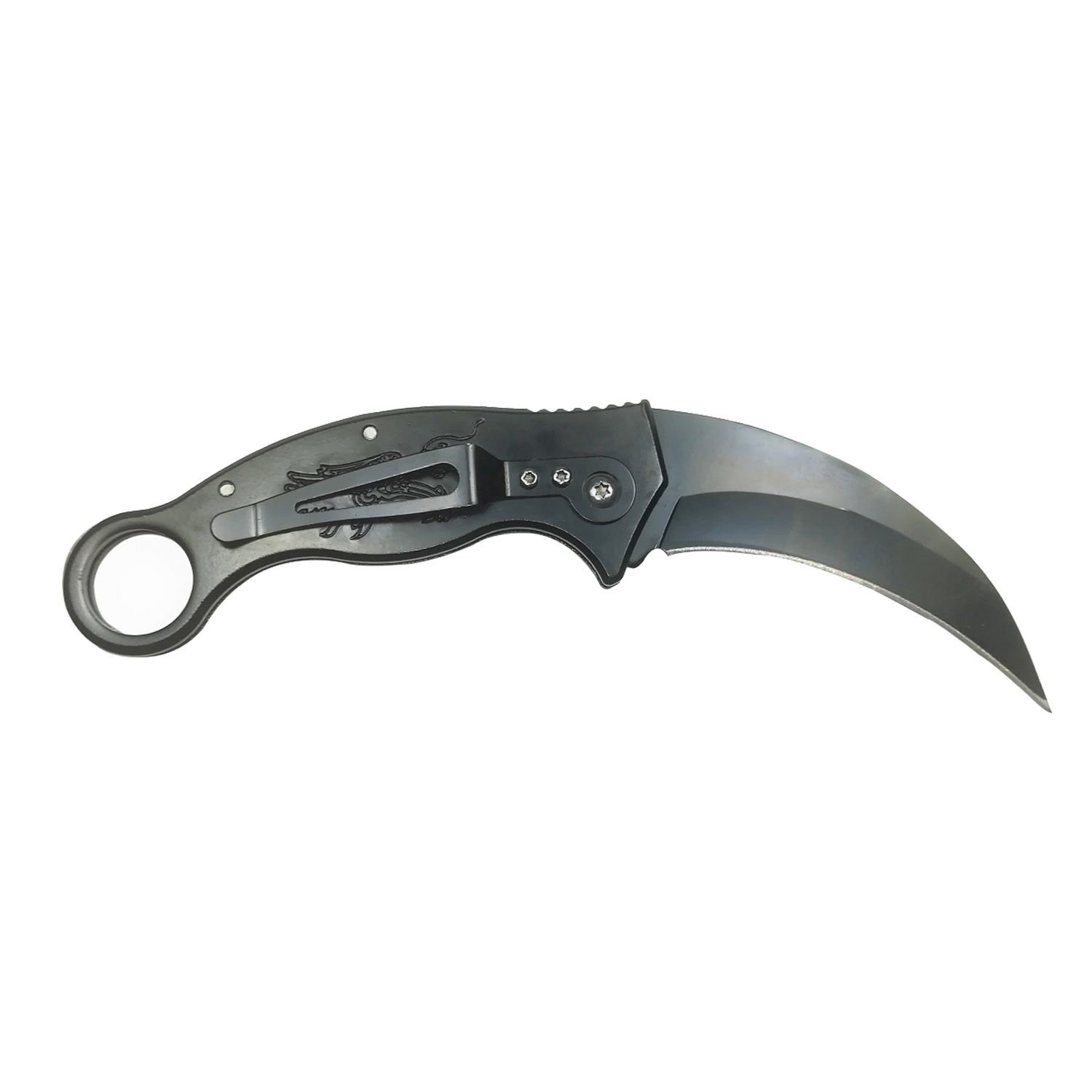 Cutit Karambit negru cu prindere curea 17 cm fotografia produsului View 3 L