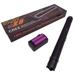 Baston electrosoc si lanterna IdeallStore&reg;, Rowdy X8, metalic, 35 cm, negru fotografia produsului