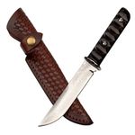 Cutit de vanatoare IdeallStore&reg;, Hell Raiser, maro, 23.5 cm, otel damasc, teaca piele fotografia produsului
