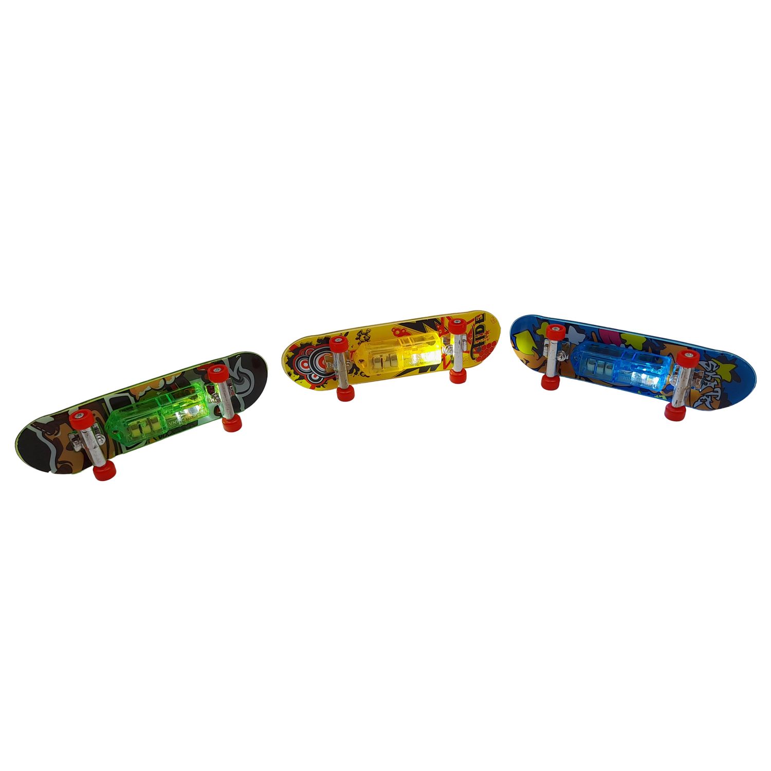 Set mini Skateboard IdeallStore&reg;, Fingerboard Light, LED, 9.5 cm, multicolor fotografia produsului View 4 L