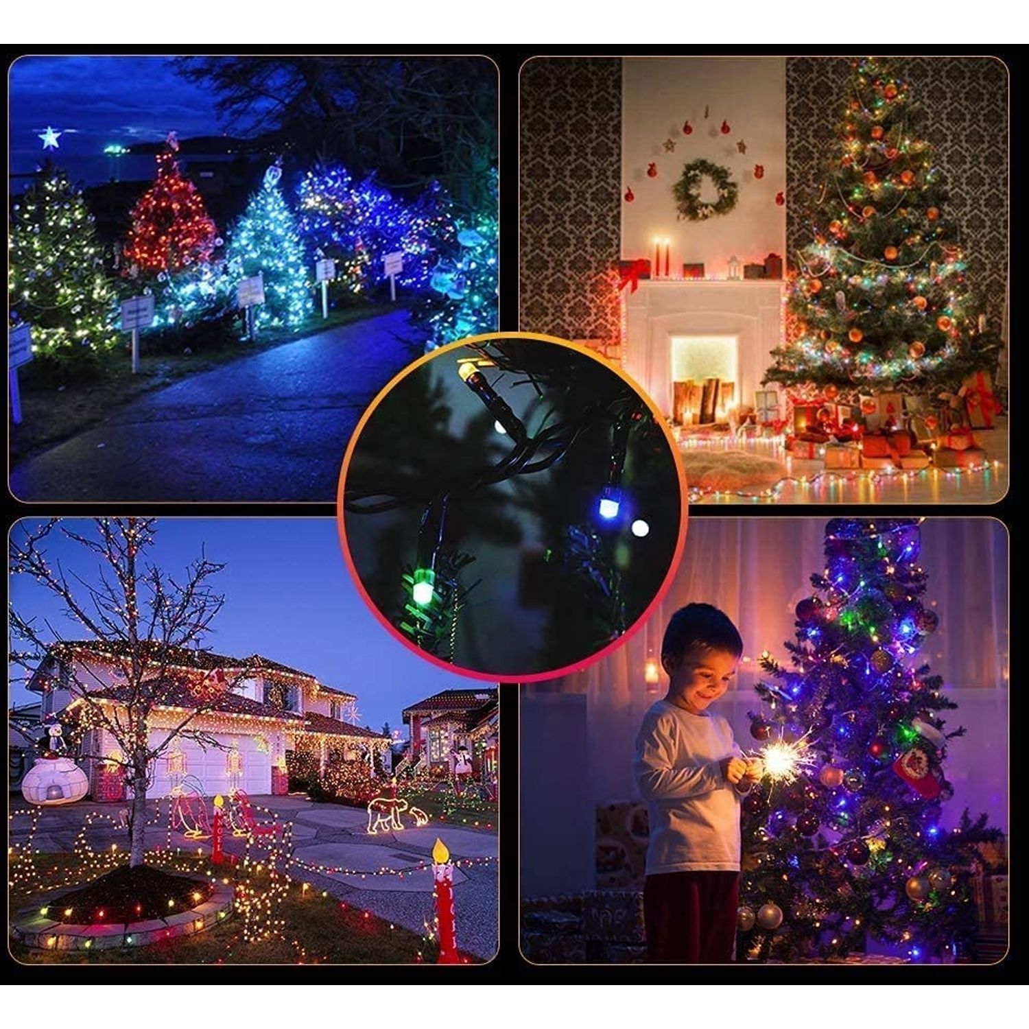 Instalatie de Craciun IdeallStore&reg;, Jolly Spirit, joc de lumini, multicolor, 500 lumini, 36 metri fotografia produsului View 6 L