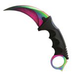 Cutit de vanatoare IdeallStore&reg;, Karambit tip CS:GO, multicolor, teaca cu snur inclusa fotografia produsului View 2 S