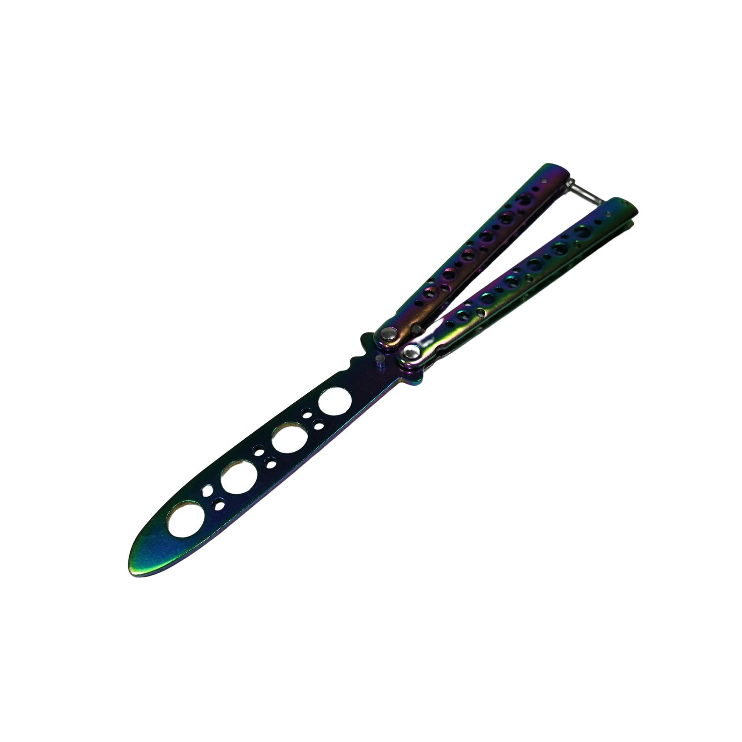 Cutit, Briceag fluture, Rainbow Style, pentru antrenament, 21.5 cm fotografia produsului View 2 L