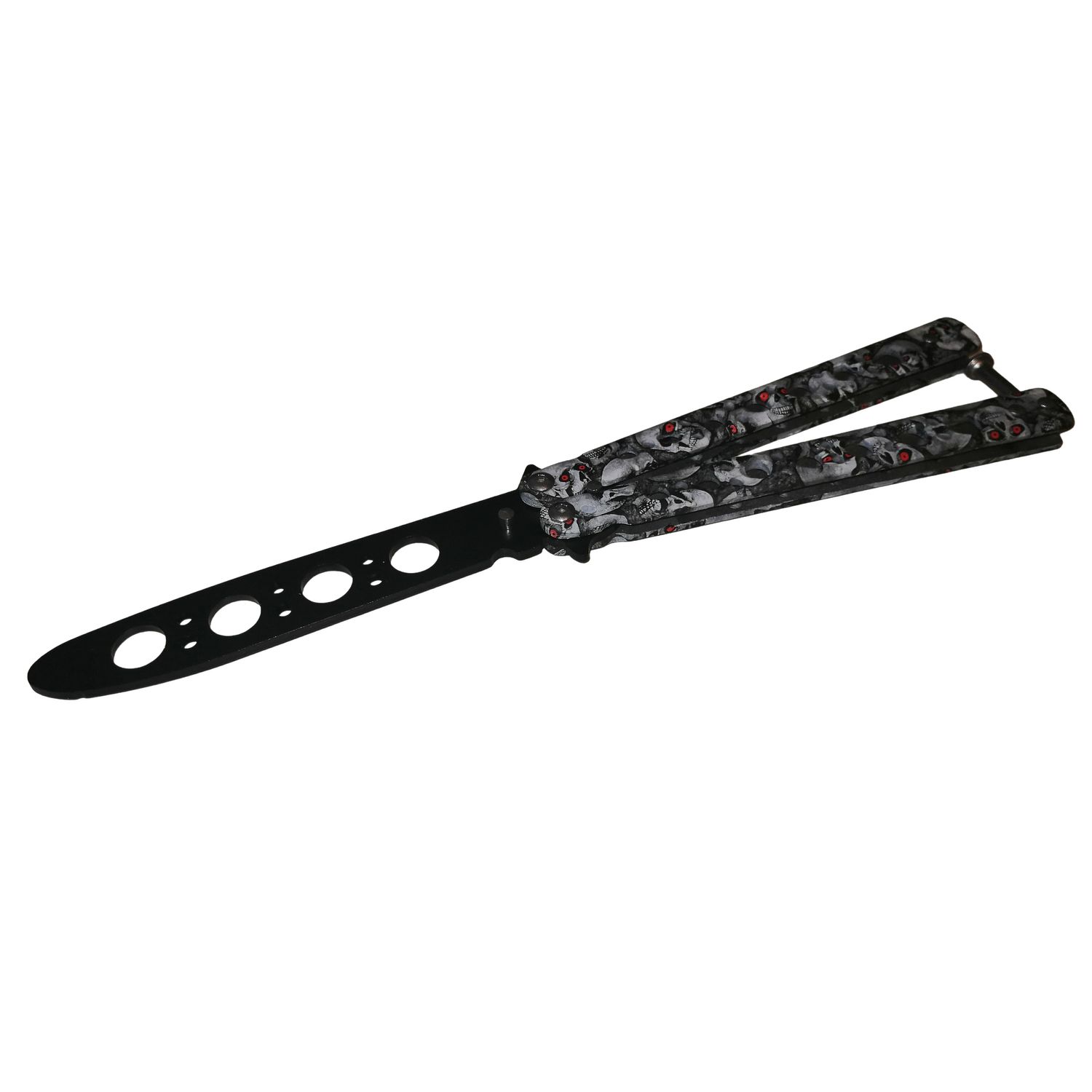 Cutit, Briceag fluture, Butterfly, Scared Skulls, pentru antrenament, 22 cm, gri fotografia produsului View 2 L