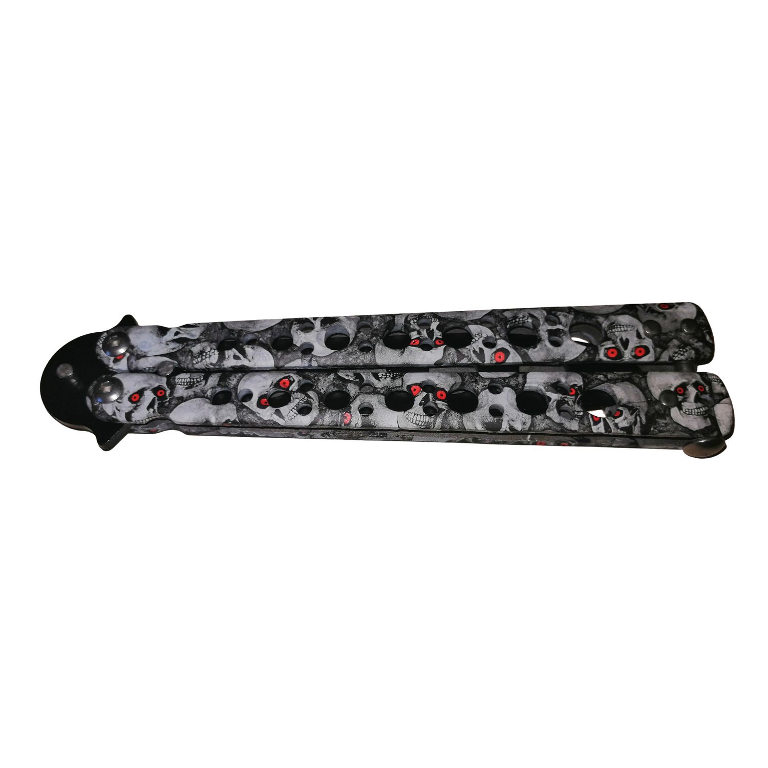 Cutit, Briceag fluture, Butterfly, Scared Skulls, pentru antrenament, 22 cm, gri fotografia produsului View 5 L