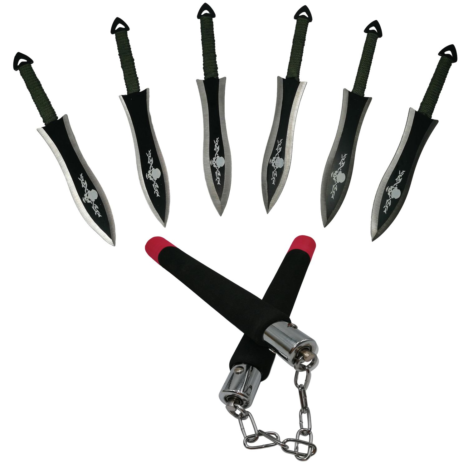 Set antrenament IdeallStore, nunceag si cutite de aruncat, multicolor fotografia produsului