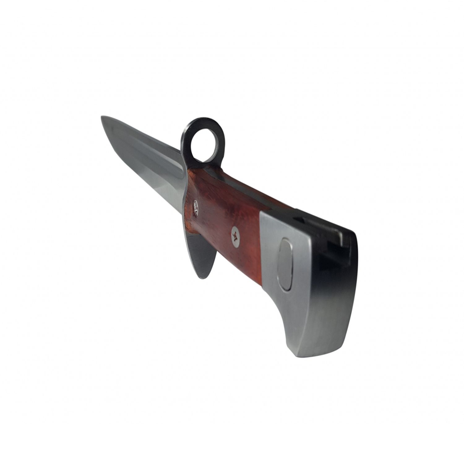Cutit pentru camping si vanatoare, model AK, 39 cm, argintiu fotografia produsului View 2 L
