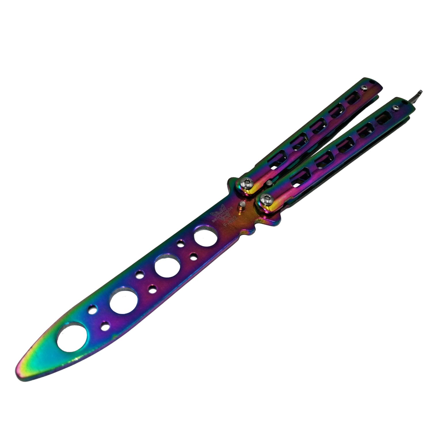 Briceag fluture IdeallStore, Butterfly Clash, antrenament, 22 cm, multicolor fotografia produsului View 2 L