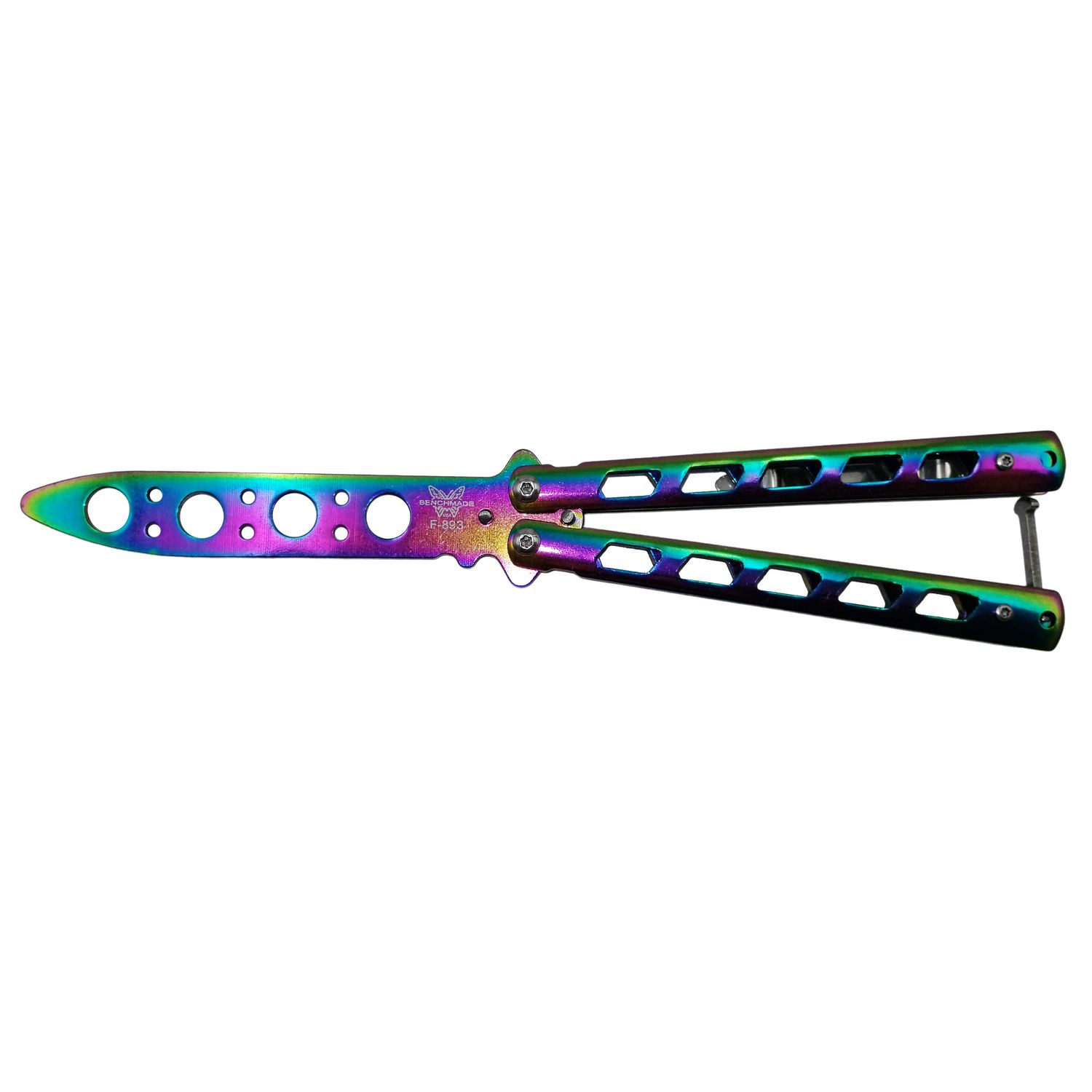 Briceag fluture IdeallStore, Butterfly Clash, antrenament, 22 cm, multicolor fotografia produsului