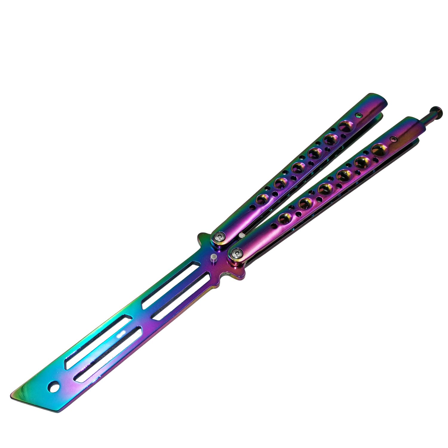 Briceag de antrenament, model fluture, Rainbow Stylish, 23.5 cm, multicolor, husa inclusa fotografia produsului View 2 L