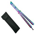Briceag de antrenament, model fluture, Rainbow Stylish, 23.5 cm, multicolor, husa inclusa fotografia produsului