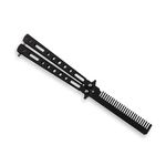 Briceag fluture IdeallStore tip pieptan, Black Comb, 22 cm, negru fotografia produsului View 3 S