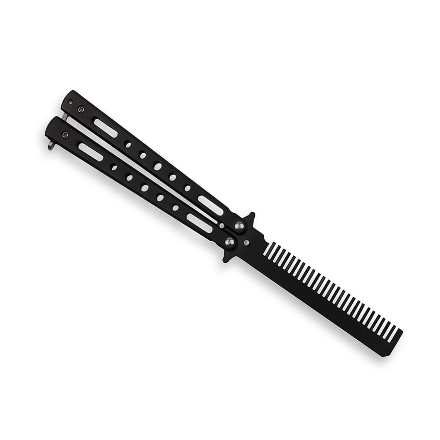 Briceag fluture IdeallStore tip pieptan, Black Comb, 22 cm, negru fotografia produsului View 3 L