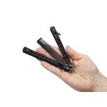Briceag fluture IdeallStore tip pieptan, Black Comb, 22 cm, negru fotografia produsului View 7 S