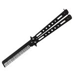 Briceag fluture IdeallStore tip pieptan, Black Comb, 22 cm, negru fotografia produsului