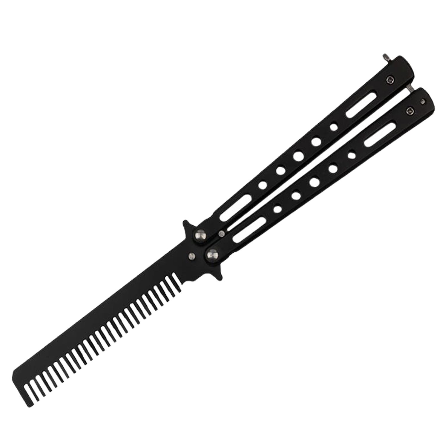 Briceag fluture IdeallStore tip pieptan, Black Comb, 22 cm, negru fotografia produsului