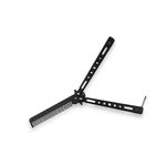 Briceag fluture IdeallStore tip pieptan, Black Comb, 22 cm, negru fotografia produsului View 4 S