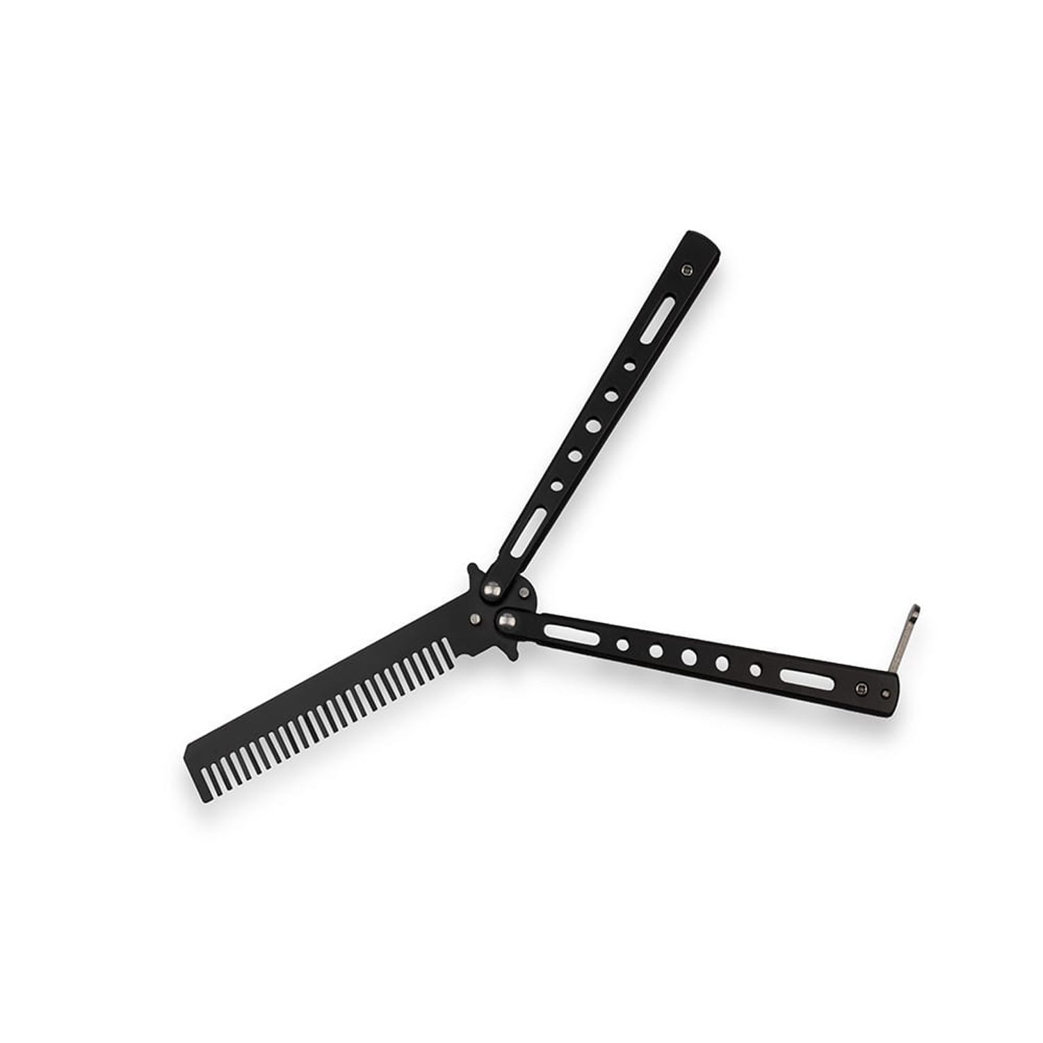 Briceag fluture IdeallStore tip pieptan, Black Comb, 22 cm, negru fotografia produsului View 4 L