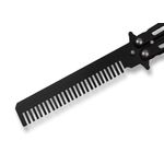 Briceag fluture IdeallStore tip pieptan, Black Comb, 22 cm, negru fotografia produsului View 2 S