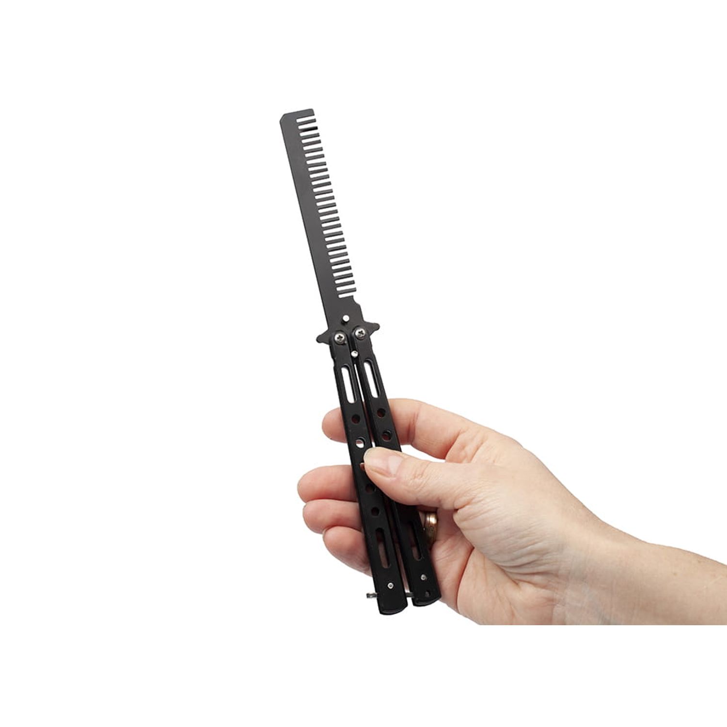 Briceag fluture IdeallStore tip pieptan, Black Comb, 22 cm, negru fotografia produsului View 9 L