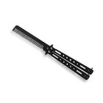 Briceag fluture IdeallStore tip pieptan, Black Comb, 22 cm, negru fotografia produsului View 6 S