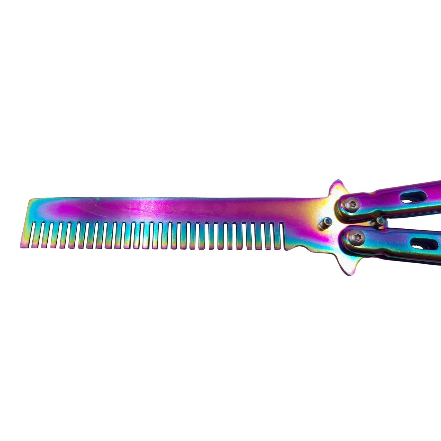 Briceag fluture de antrenament IdeallStore&reg;, tip pieptan, Rainbow Comb, 22 cm, multicolor fotografia produsului View 4 L