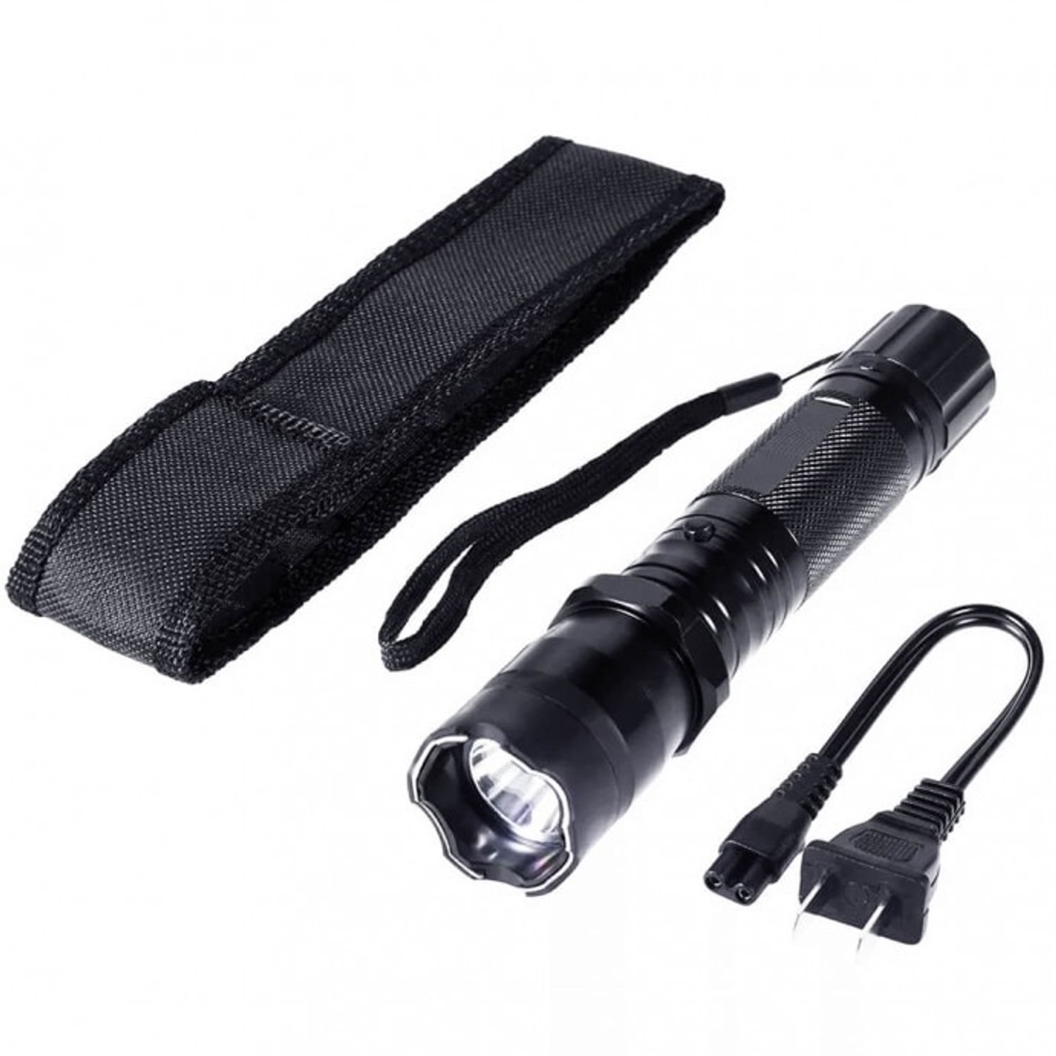 Set autoaparare electrosoc multifunctional, 10000 V, lanterna si box 1 cm, metal, negru fotografia produsului View 3 L