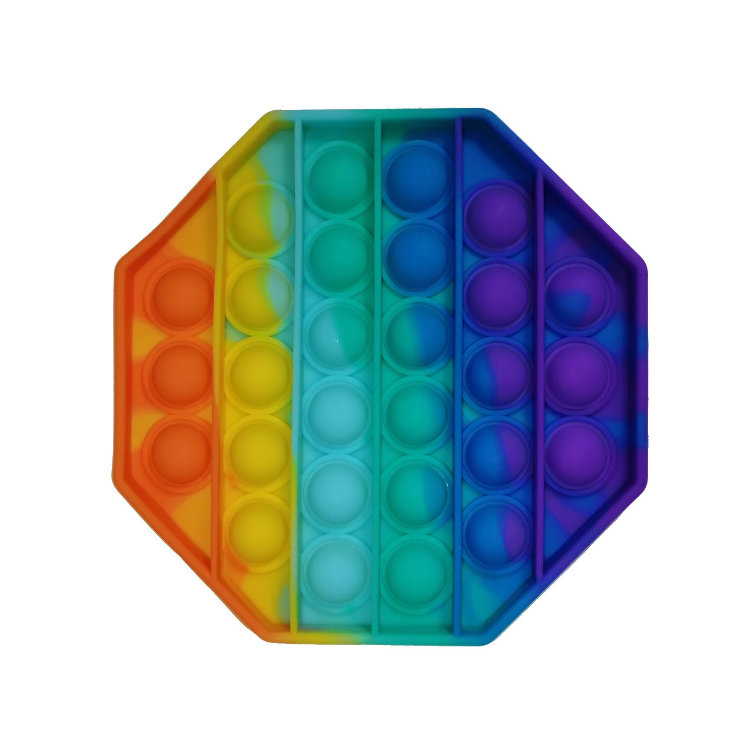 Jucarie antistres, Pop it, silicon, hexagon, 12.5 cm, multicolor fotografia produsului