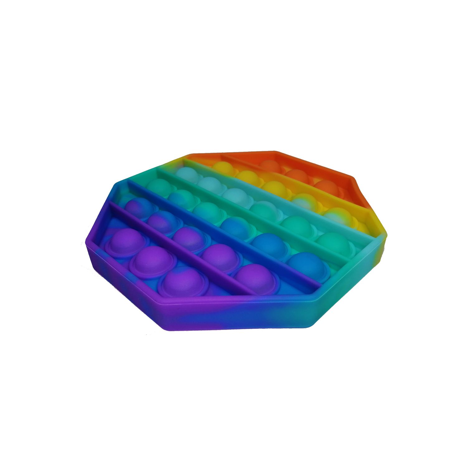 Jucarie antistres, Pop it, silicon, hexagon, 12.5 cm, multicolor fotografia produsului View 2 L