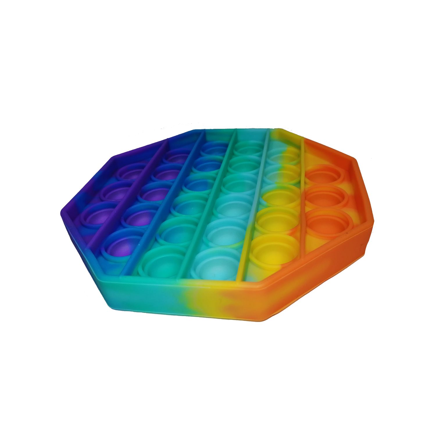Jucarie antistres, Pop it, silicon, hexagon, 12.5 cm, multicolor fotografia produsului View 3 L