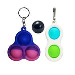 Set jucarii antistres, Pop it, breloc, 8 cm, tricolor, bila inclusa fotografia produsului