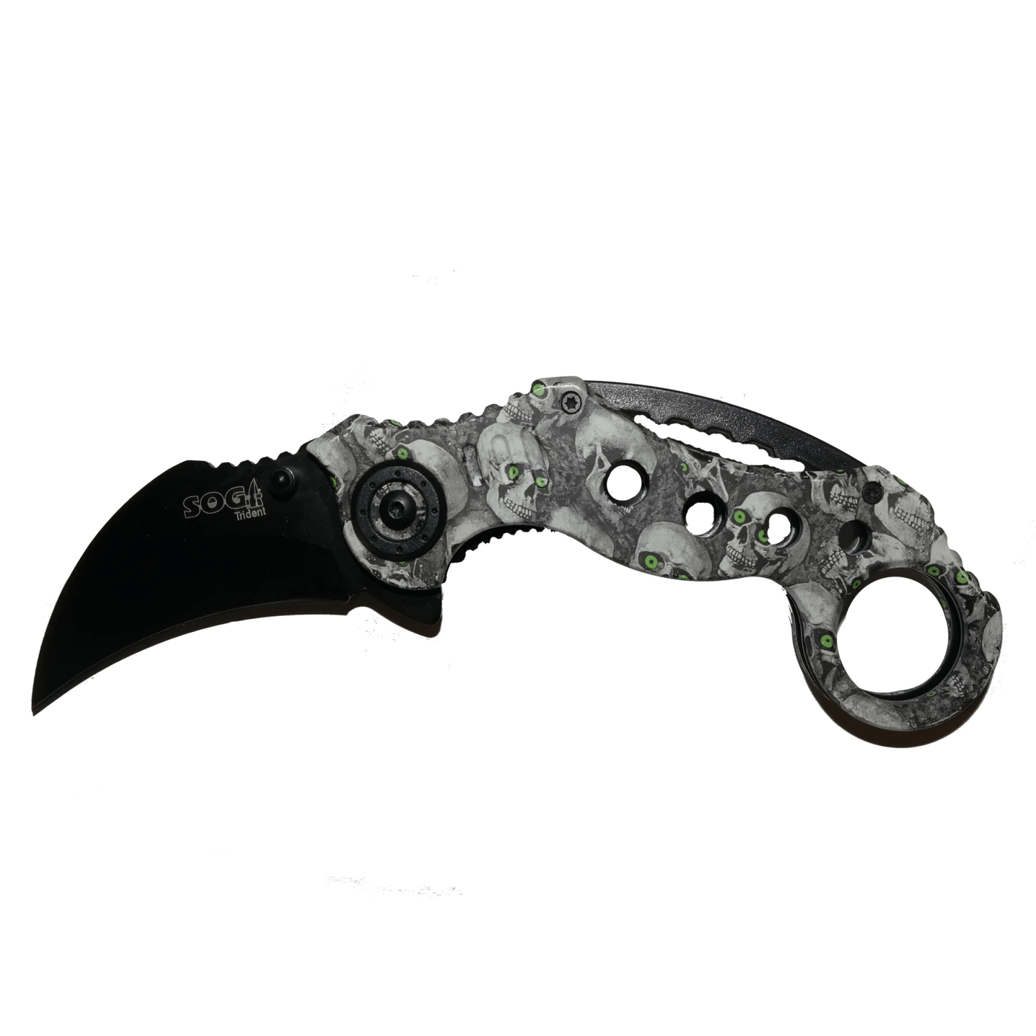 Cutit Karambit pliabil Skull-Trooper - Green Eyes, 18 cm fotografia produsului