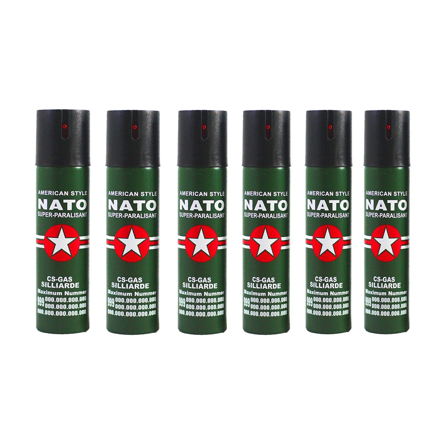 Set 6 sprayuri autoaparare NATO, propulsie jet, 60 ml fotografia produsului