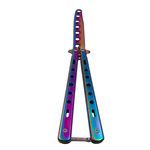 Briceag de antrenament IdeallStore&reg;, model fluture, Rainbow Distortion, otel, 22.5 cm, multicolor fotografia produsului View 5 S