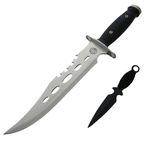 Cutit de vanatoare IdeallStore&reg;, Unity Blade, 36 cm, argintiu, teaca piele inclusa fotografia produsului