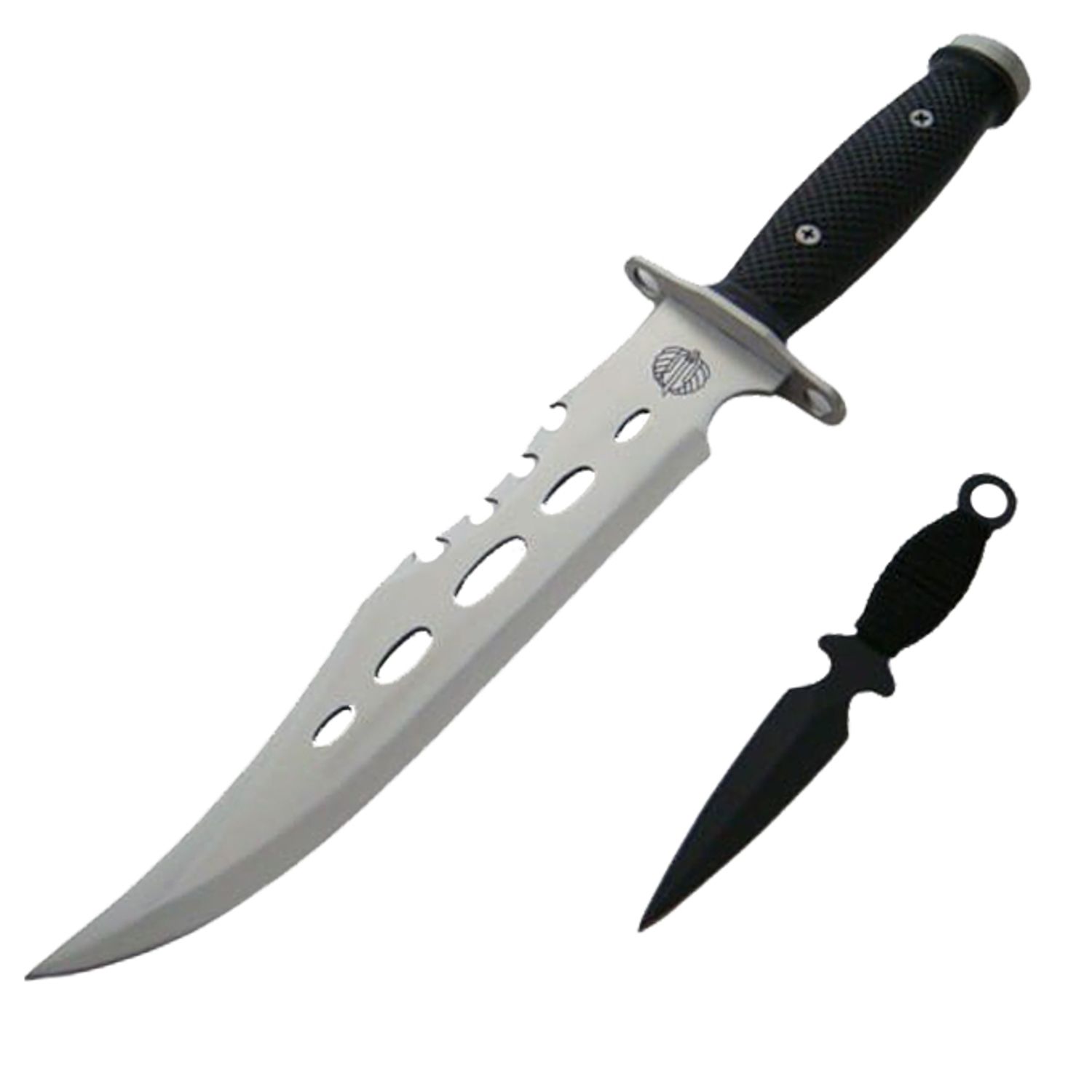 Cutit de vanatoare IdeallStore&reg;, Unity Blade, 36 cm, argintiu, teaca piele inclusa fotografia produsului
