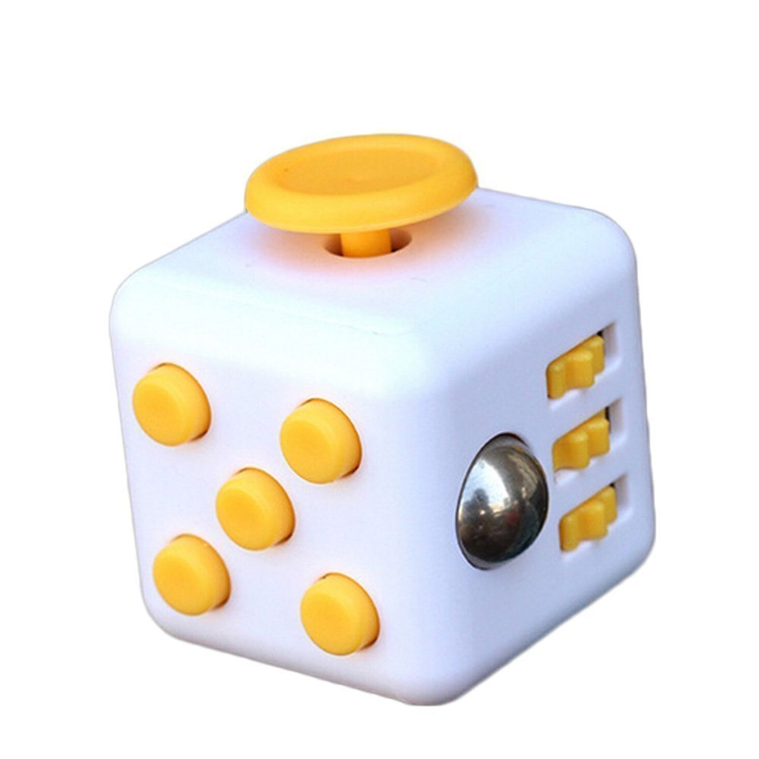 Jucarie antistres, Fidget Cube, 3 cm, galben fotografia produsului