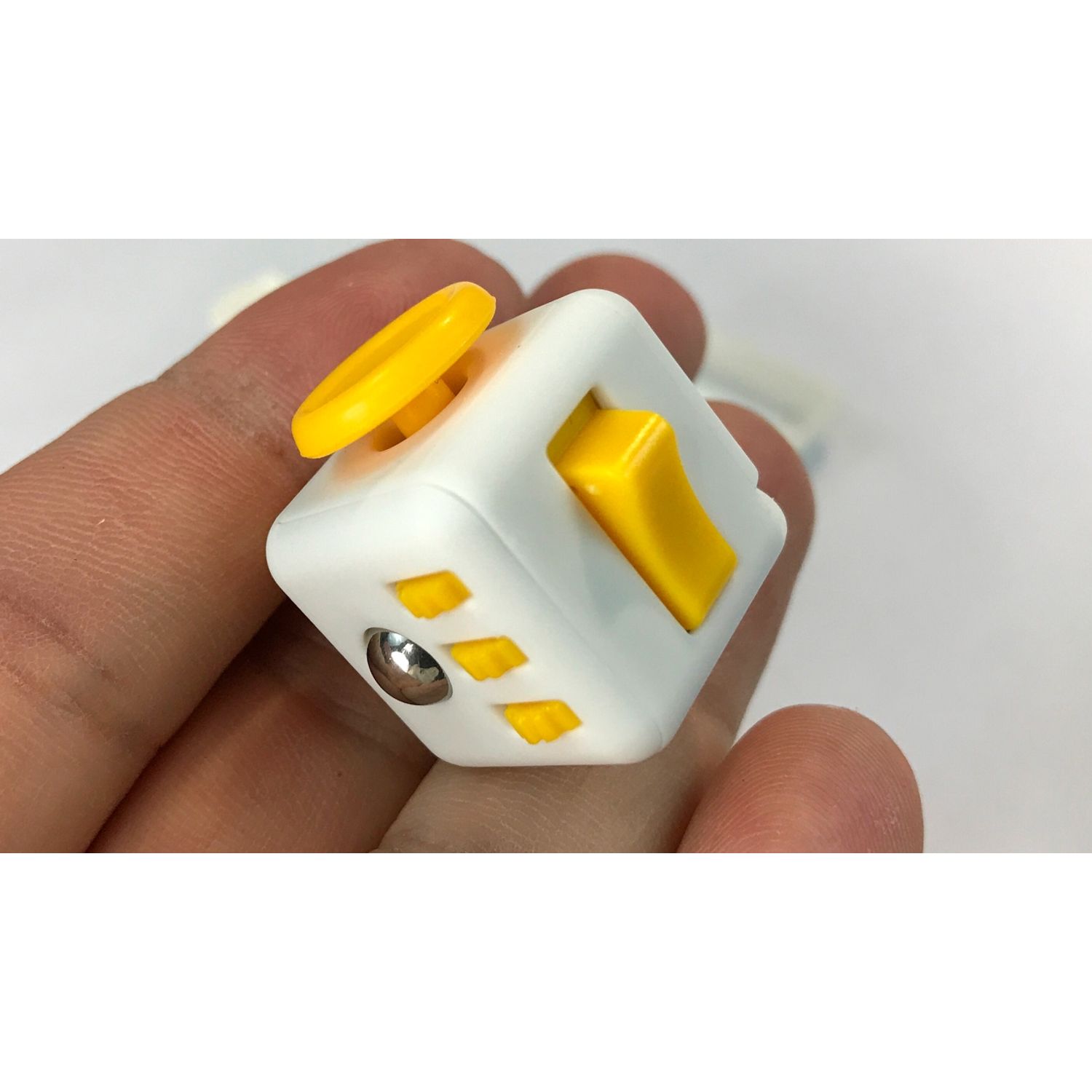 Jucarie antistres, Fidget Cube, 3 cm, galben fotografia produsului View 6 L