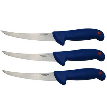 Set trei cutite de filetat IdeallStore®, Chef s Blade, otel inoxidabil, 30 cm, albastru